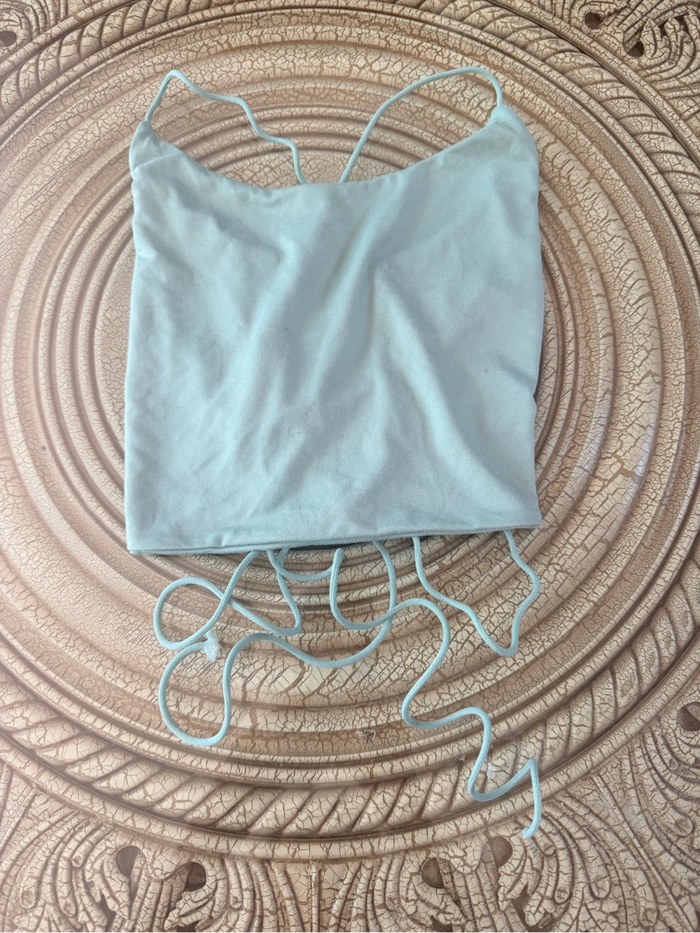 Pale Green Strappy Women's Crop Top
